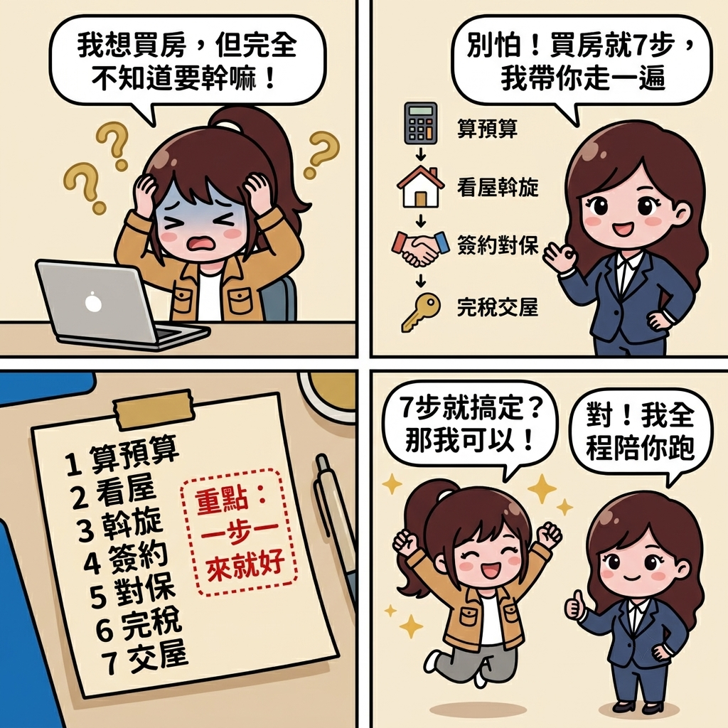 房產知識卡 — 買房流程7步驟總覽｜第一次買房從哪開始